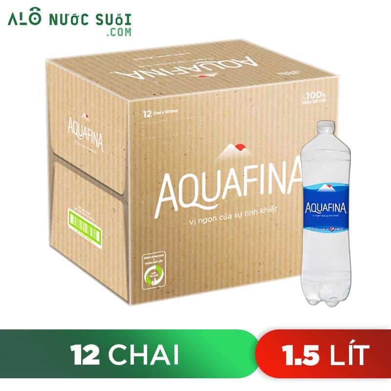 Thùng 12 chai nước tinh khiết Aquafina 1.5 lít (18L) - ALÔ Nước Suối