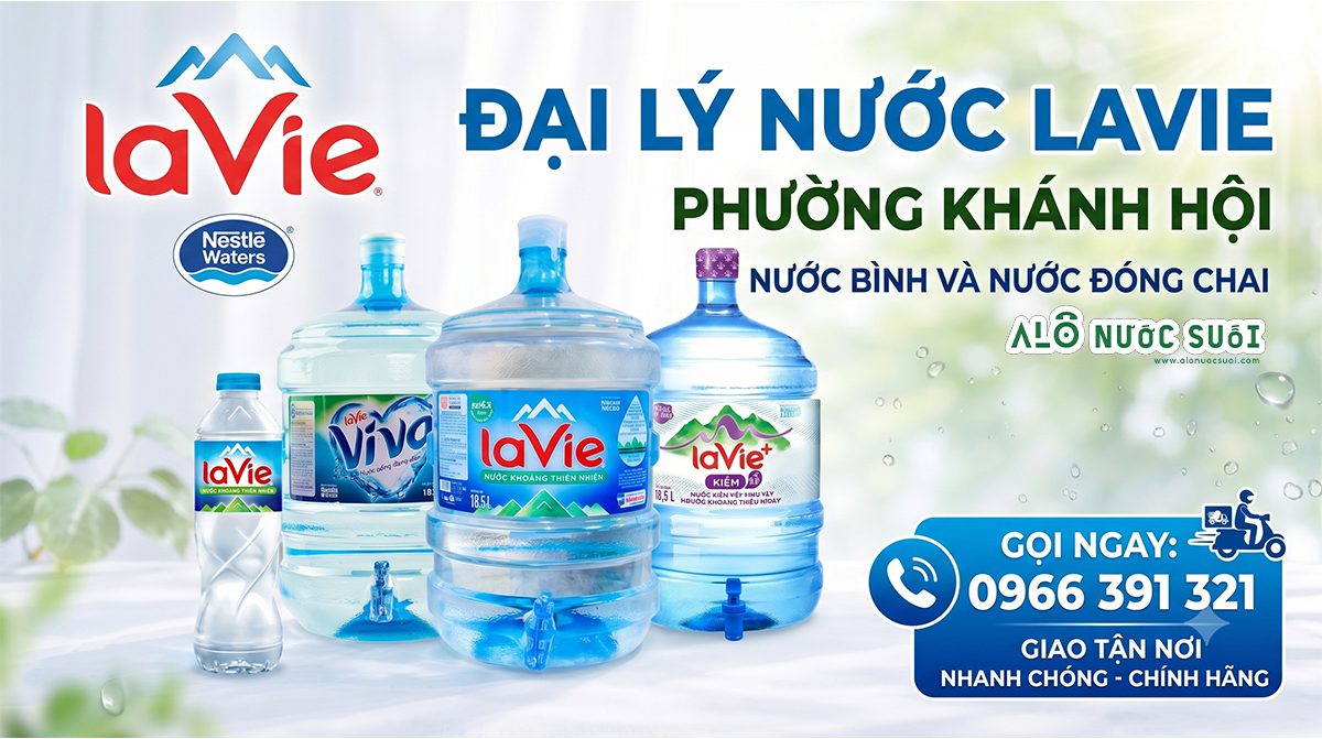 Đại lý nước LaVie Phường Khánh Hội – Nước khoáng, LaVie+ Kiềm, Viva chính hãng Nestlé 3 dai ly nuoc lavie phuong khanh hoi